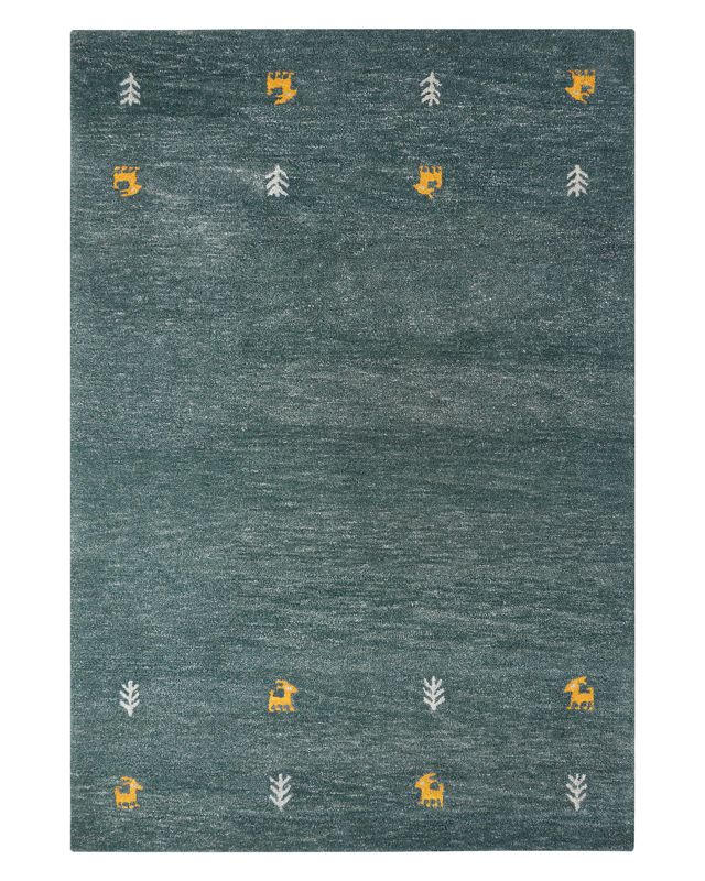Dywan wełniany gabbeh 140 x 200 cm zielony Calti 1 szt.