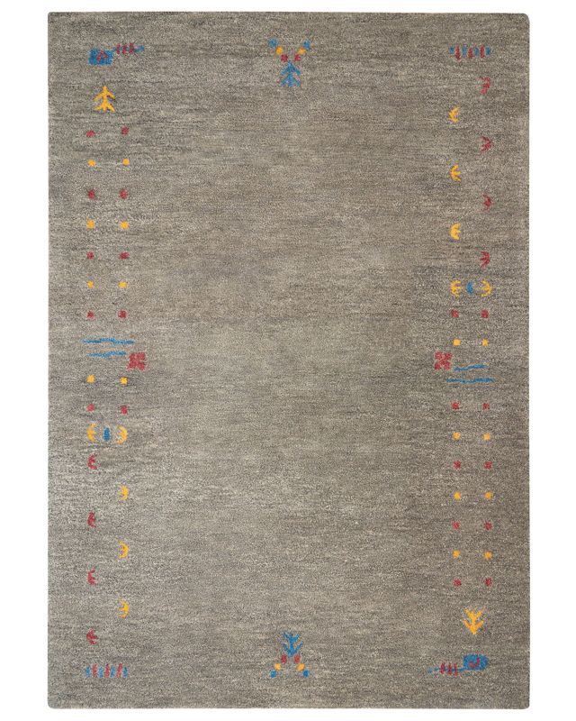 Dywan wełniany gabbeh 160 x 230 cm szary Seymen 1 szt.