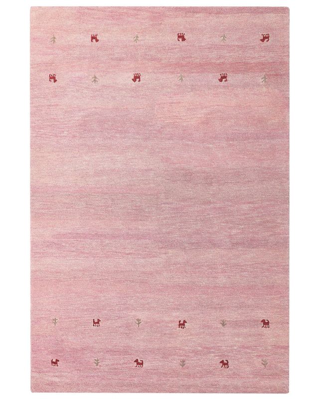 Dywan wełniany gabbeh 200 x 300 cm różowy Yulafi 1 szt.