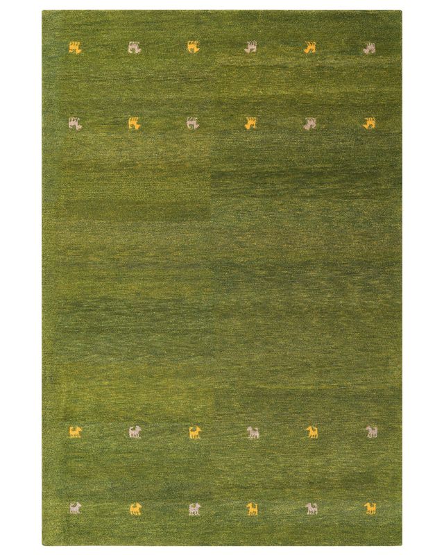 Dywan wełniany gabbeh 200 x 300 cm zielony Yulafi 1 szt.