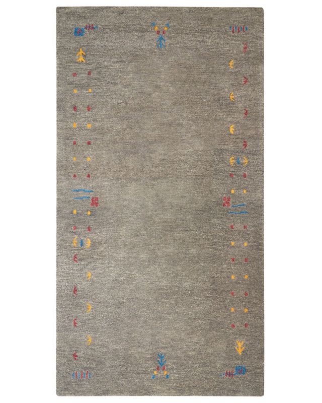 Dywan wełniany gabbeh 80 x 150 cm szary Seymen 1 szt.