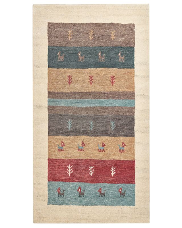 Dywan wełniany gabbeh 80 x 150 cm wielokolorowy Sarilar 1 szt.