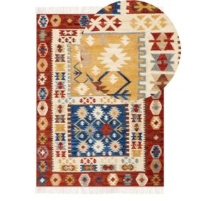 Dywan wełniany kilim 140 x 200 cm wielokolorowy Voskehat 1 szt.