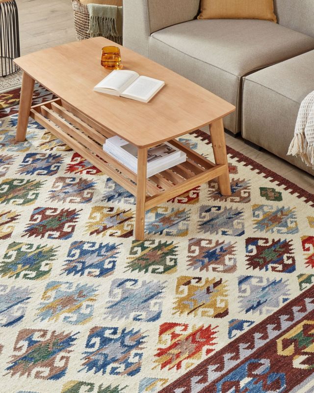 Dywan wełniany kilim 160 x 230 cm wielokolorowy Aknalich 1 szt.