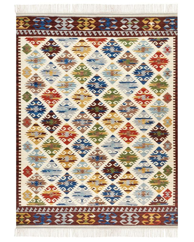 Dywan wełniany kilim 160 x 230 cm wielokolorowy Aknalich 1 szt.