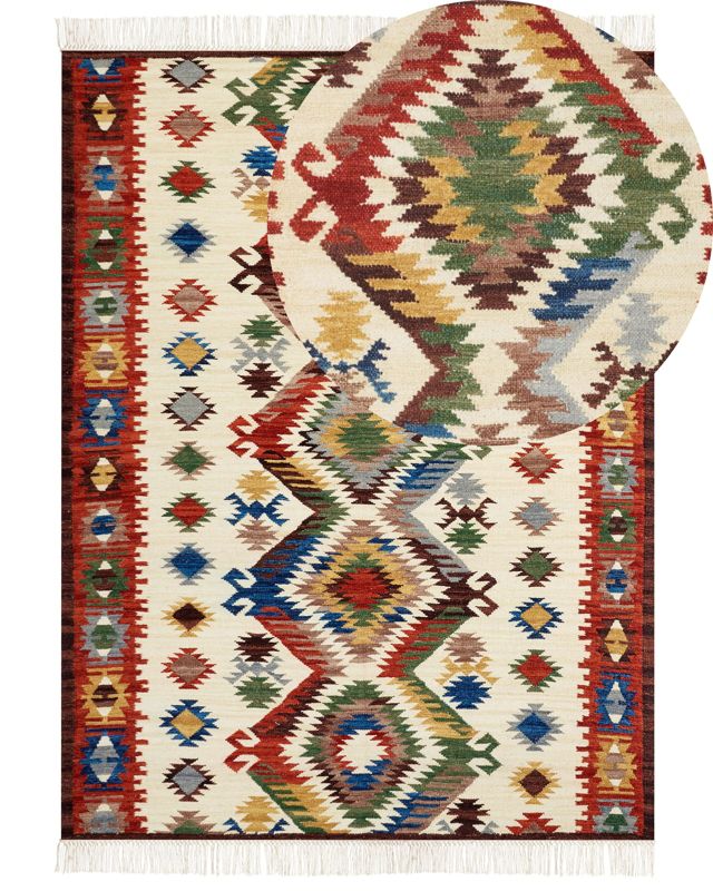 Dywan wełniany kilim 160 x 230 cm wielokolorowy Arevik 1 szt.