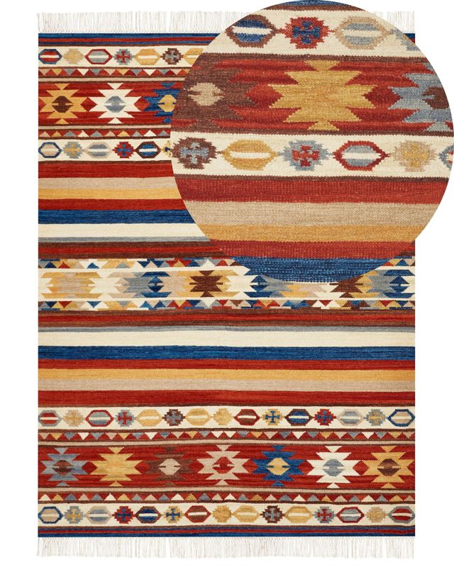 Dywan wełniany kilim 160 x 230 cm wielokolorowy Jrarat 1 szt.
