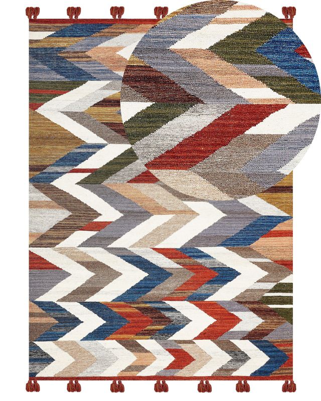 Dywan wełniany kilim 160 x 230 cm wielokolorowy Kanakeravan 1 szt.