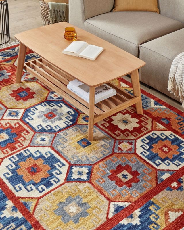 Dywan wełniany kilim 160 x 230 cm wielokolorowy Lusarat 1 szt.