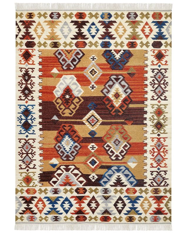 Dywan wełniany kilim 160 x 230 cm wielokolorowy Vosketap 1 szt.