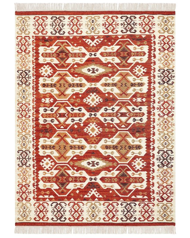 Dywan wełniany kilim 160 x 230 cm wielokolorowy Voskevaz 1 szt.