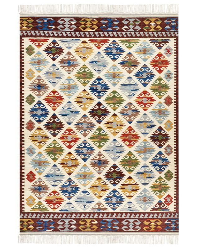 Dywan wełniany kilim 200 x 300 cm wielokolorowy Aknalich 1 szt.
