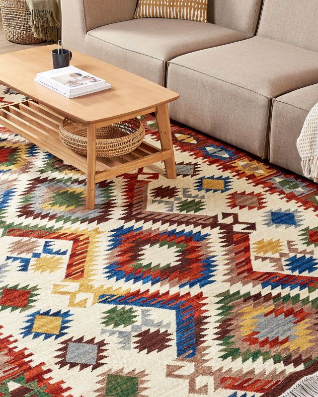 Dywan wełniany kilim 200 x 300 cm wielokolorowy Arevik 1 szt.