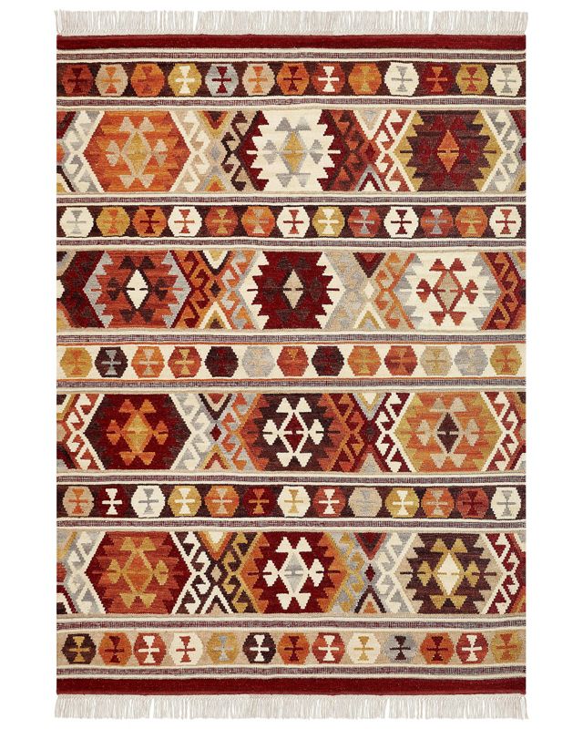 Dywan wełniany kilim 200 x 300 cm wielokolorowy Aygavan 1 szt.