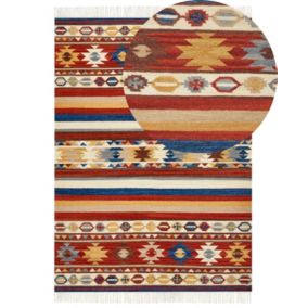 Dywan wełniany kilim 200 x 300 cm wielokolorowy Jrarat 1 szt.