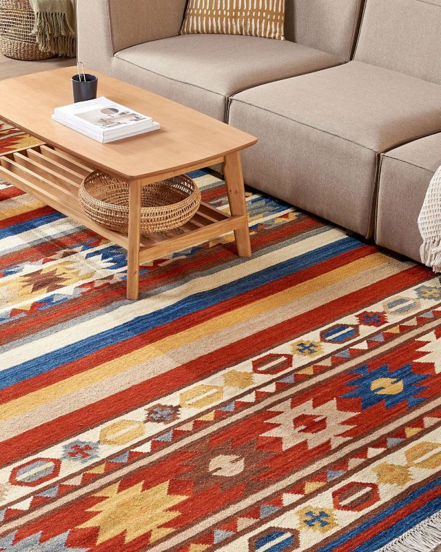 Dywan wełniany kilim 200 x 300 cm wielokolorowy Jrarat 1 szt.