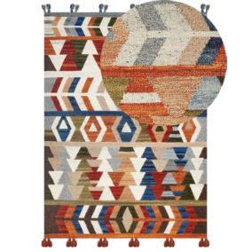 Dywan wełniany kilim 200 x 300 cm wielokolorowy Kaghsi 1 szt.