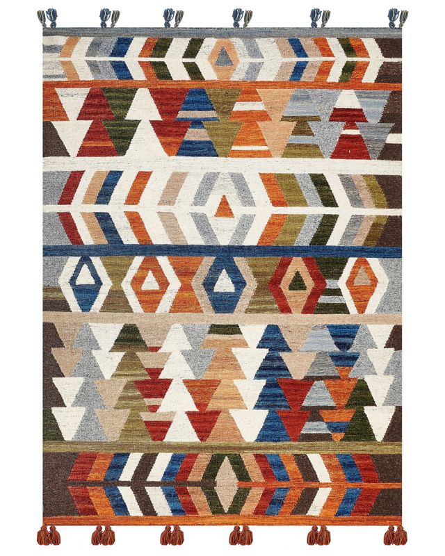 Dywan wełniany kilim 200 x 300 cm wielokolorowy Kaghsi 1 szt.
