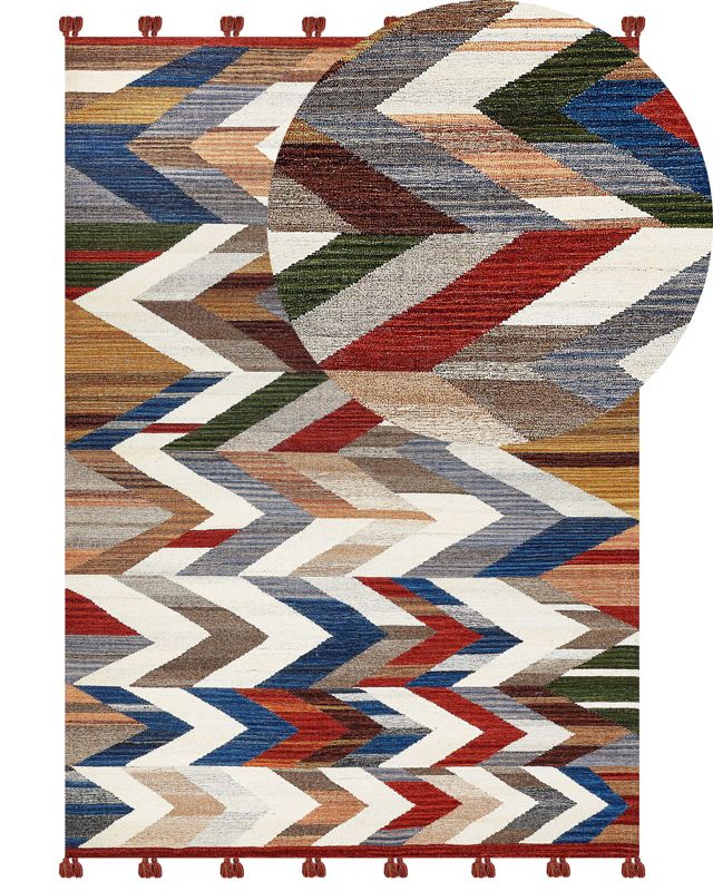 Dywan wełniany kilim 200 x 300 cm wielokolorowy Kanakeravan 1 szt.