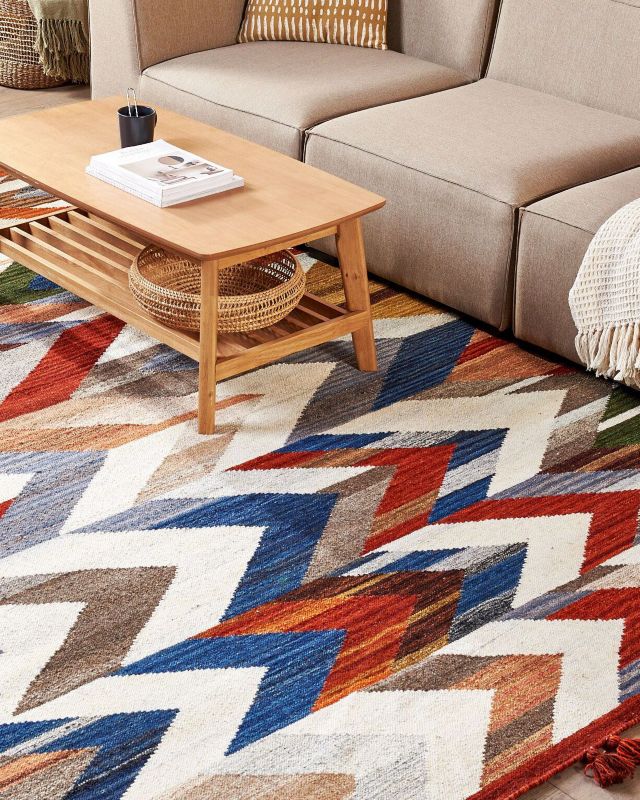 Dywan wełniany kilim 200 x 300 cm wielokolorowy Kanakeravan 1 szt.