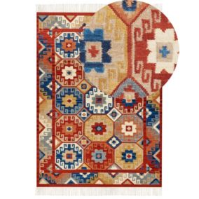 Dywan wełniany kilim 200 x 300 cm wielokolorowy Lusarat 1 szt.