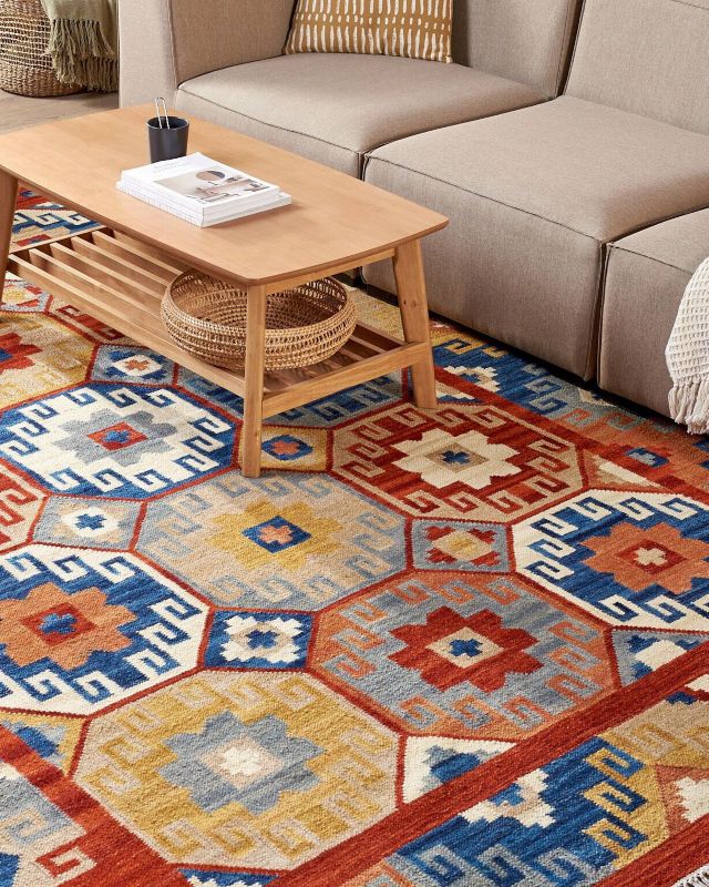 Dywan wełniany kilim 200 x 300 cm wielokolorowy Lusarat 1 szt.