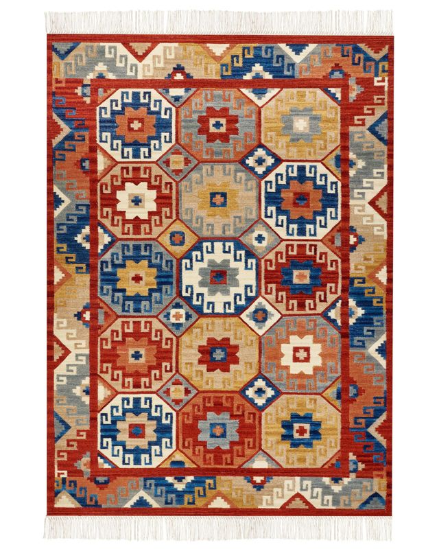 Dywan wełniany kilim 200 x 300 cm wielokolorowy Lusarat 1 szt.