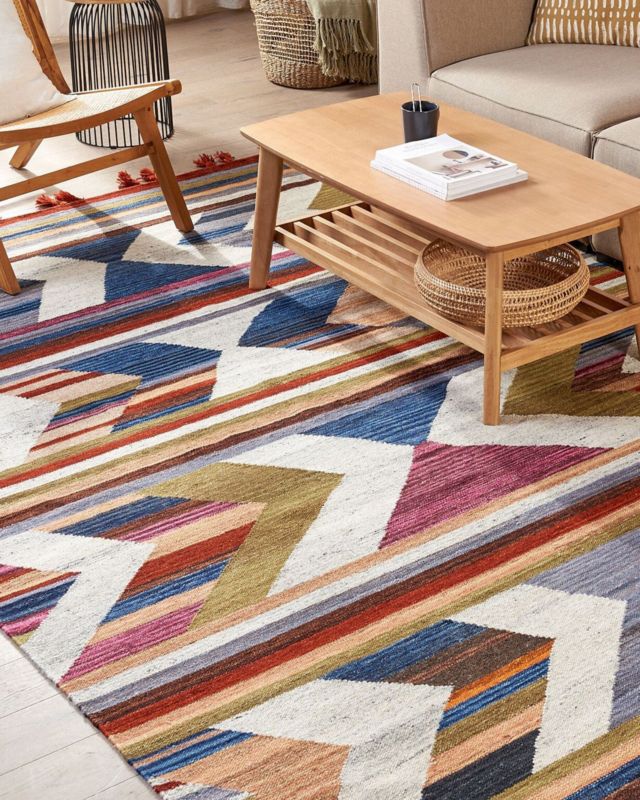 Dywan wełniany kilim 200 x 300 cm wielokolorowy Mrgashat 1 szt.