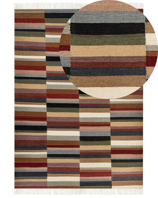 Dywan wełniany kilim 200 x 300 cm wielokolorowy Musaler 1 szt.