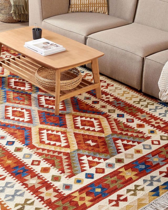 Dywan wełniany kilim 200 x 300 cm wielokolorowy Oshakan 1 szt.