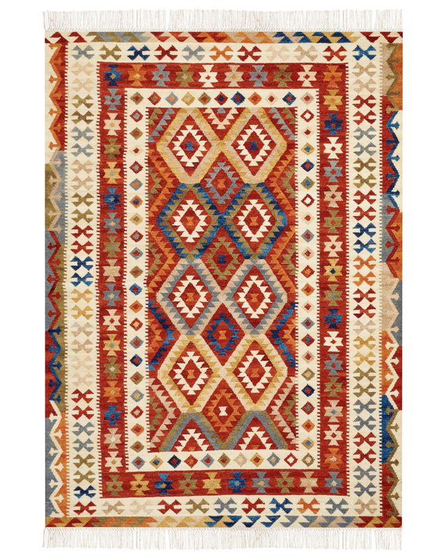 Dywan wełniany kilim 200 x 300 cm wielokolorowy Oshakan 1 szt.