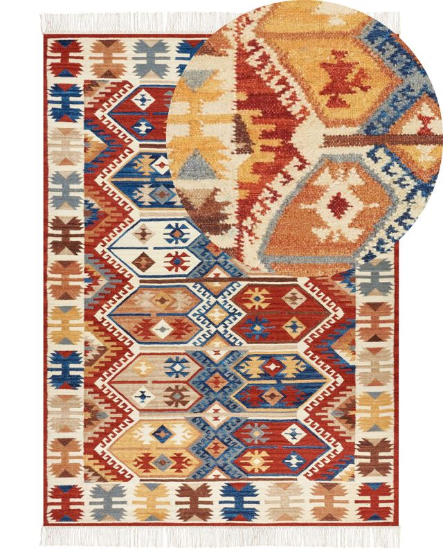 Dywan wełniany kilim 200 x 300 cm wielokolorowy Vanashen 1 szt.