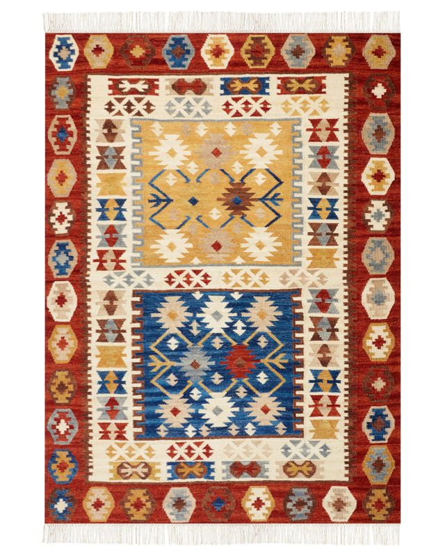 Dywan wełniany kilim 200 x 300 cm wielokolorowy Voskehat 1 szt.