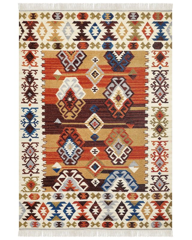 Dywan wełniany kilim 200 x 300 cm wielokolorowy Vosketap 1 szt.