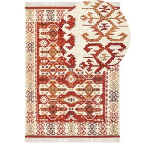 Dywan wełniany kilim 200 x 300 cm wielokolorowy Voskevaz 1 szt.