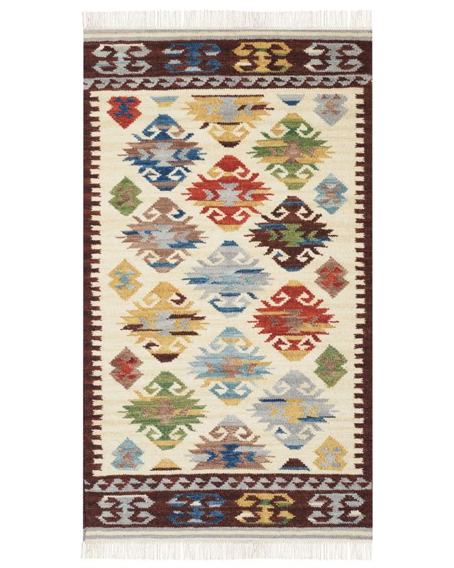 Dywan wełniany kilim 80 x 150 cm wielokolorowy Aknalich 1 szt.
