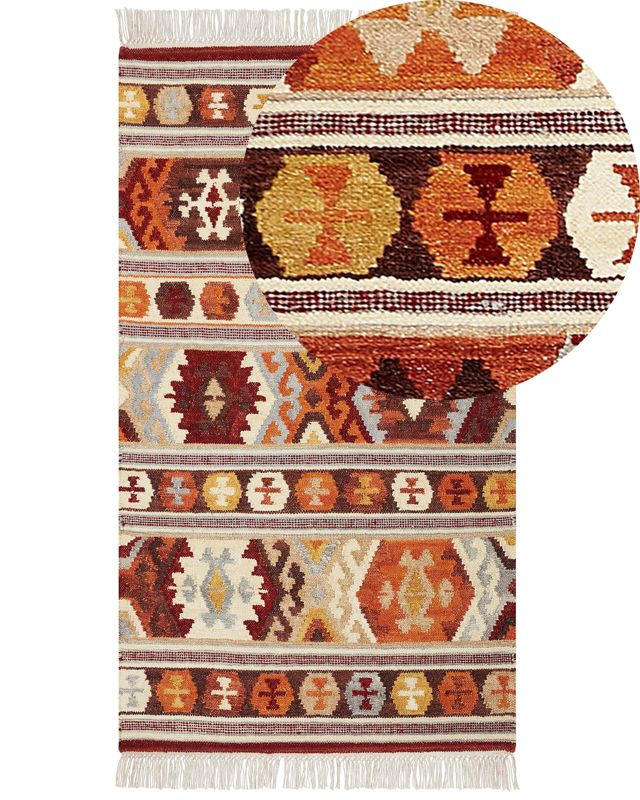 Dywan wełniany kilim 80 x 150 cm wielokolorowy Aygavan 1 szt.