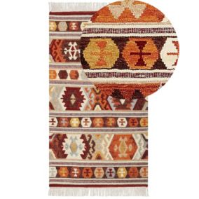 Dywan wełniany kilim 80 x 150 cm wielokolorowy Aygavan 1 szt.
