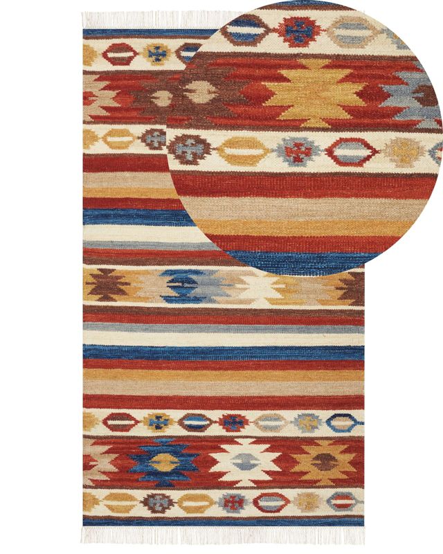 Dywan wełniany kilim 80 x 150 cm wielokolorowy Jrarat 1 szt.