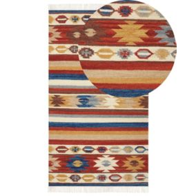 Dywan wełniany kilim 80 x 150 cm wielokolorowy Jrarat 1 szt.