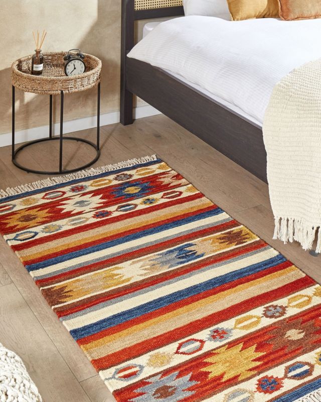 Dywan wełniany kilim 80 x 150 cm wielokolorowy Jrarat 1 szt.