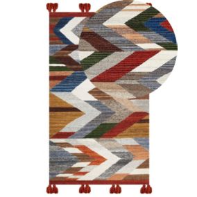 Dywan wełniany kilim 80 x 150 cm wielokolorowy Kanakeravan 1 szt.