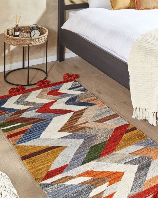 Dywan wełniany kilim 80 x 150 cm wielokolorowy Kanakeravan 1 szt.