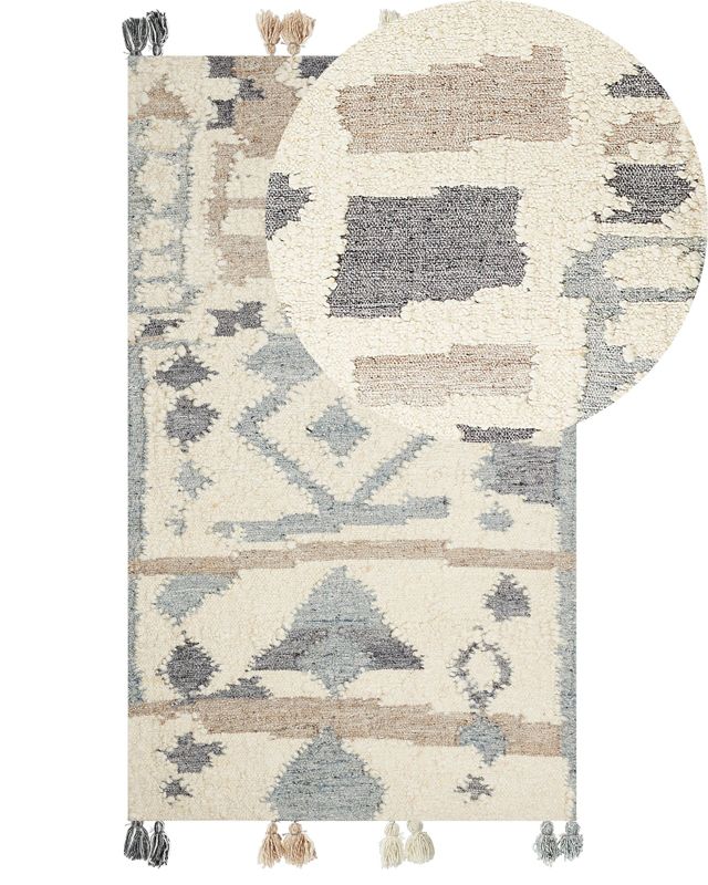 Dywan wełniany kilim 80 x 150 cm wielokolorowy Mrgavet 1 szt.