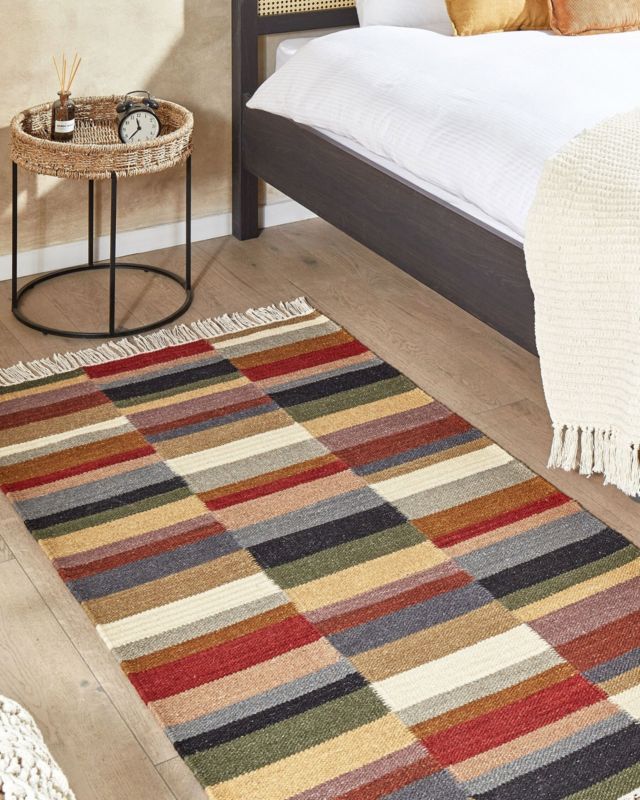 Dywan wełniany kilim 80 x 150 cm wielokolorowy Musaler 1 szt.