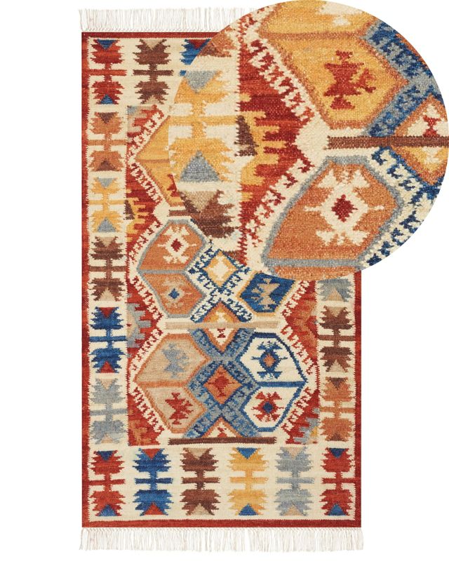 Dywan wełniany kilim 80 x 150 cm wielokolorowy Vanashen 1 szt.