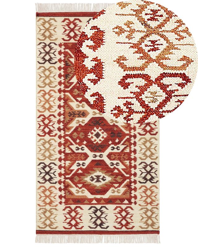 Dywan wełniany kilim 80 x 150 cm wielokolorowy Voskevaz 1 szt.
