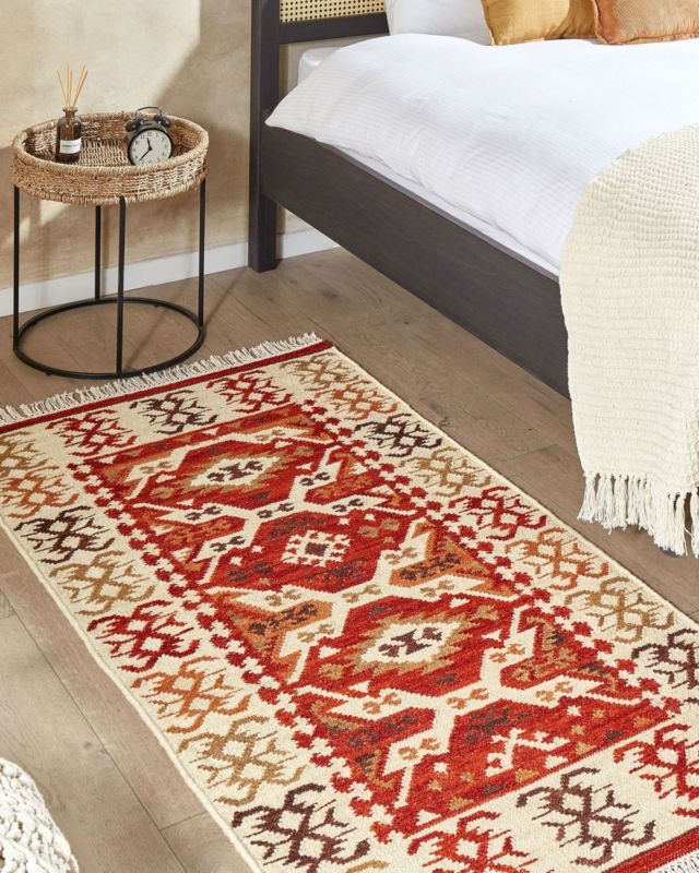 Dywan wełniany kilim 80 x 150 cm wielokolorowy Voskevaz 1 szt.