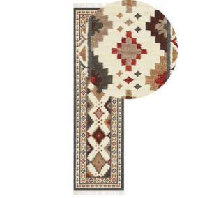 Dywan wełniany kilim 80 x 300 cm wielokolorowy Ghukasavan 1 szt.