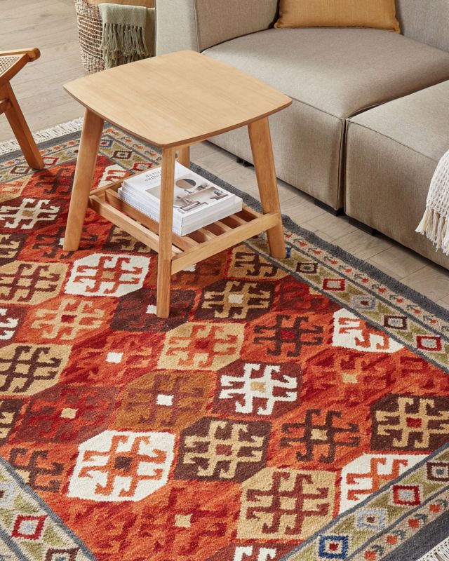 Dywan wełniany kilim140 x 200 cm wielokolorowy Urtsadzor 1 szt.